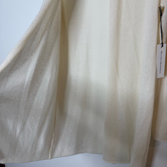 New White + Warren 100% Cashmere Trapeze Cardigan in Pearl White size small - Picture 12 of 13